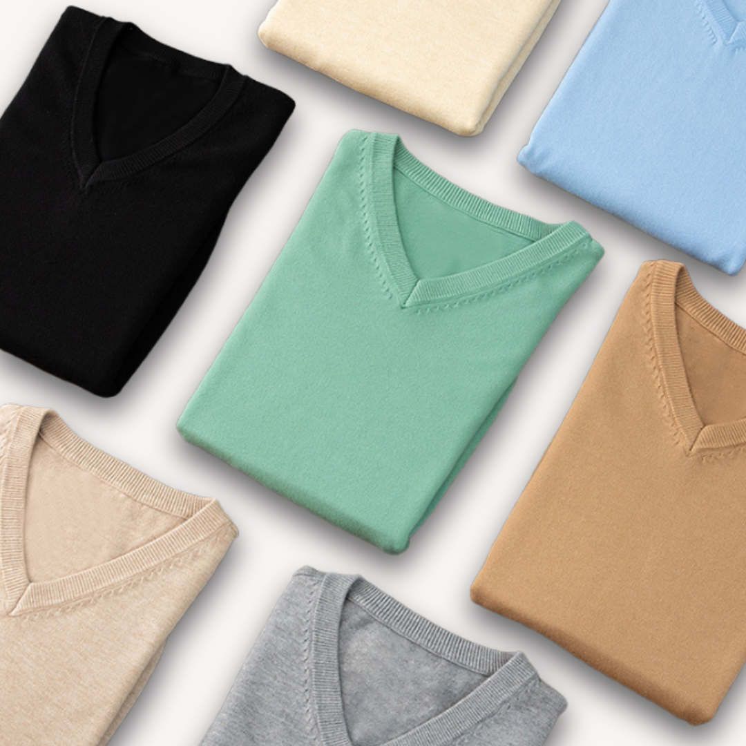 Mens Cashmere Sweater Elegant V-Neck