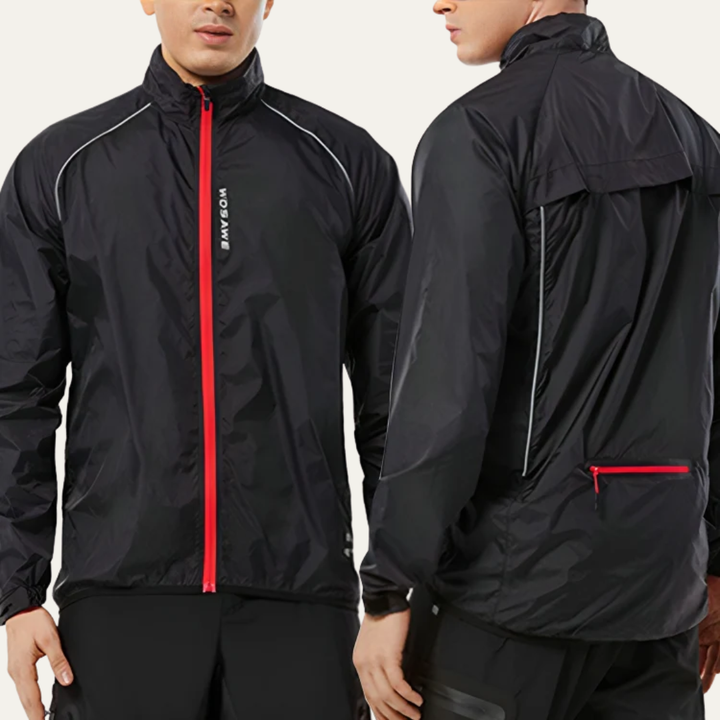 Mens Cycling Jacket Reflective High Collar Full Zip