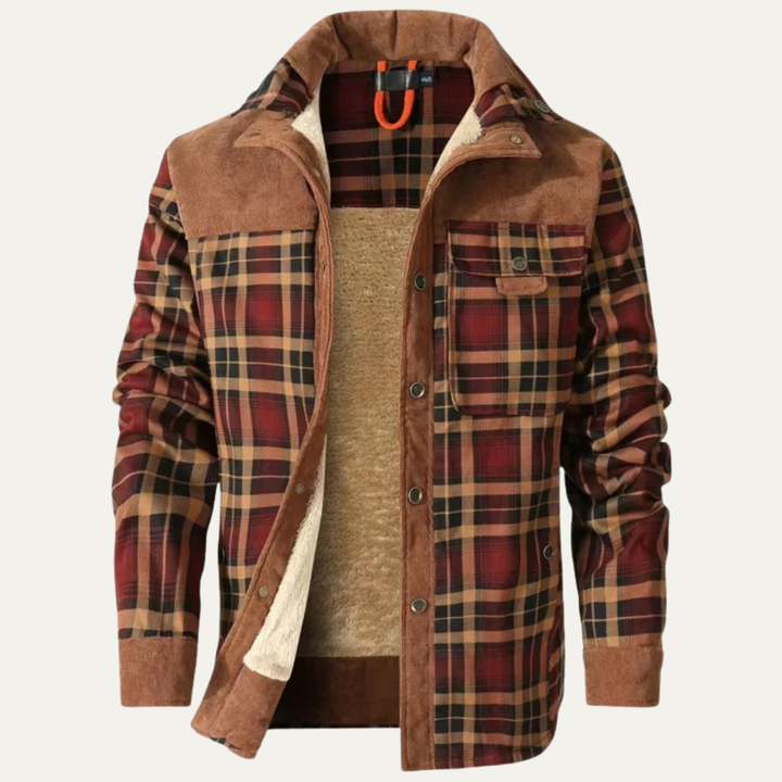 Mens Shirt Jacket Corduroy Yoke Fleece Lined Relaxed Fit
