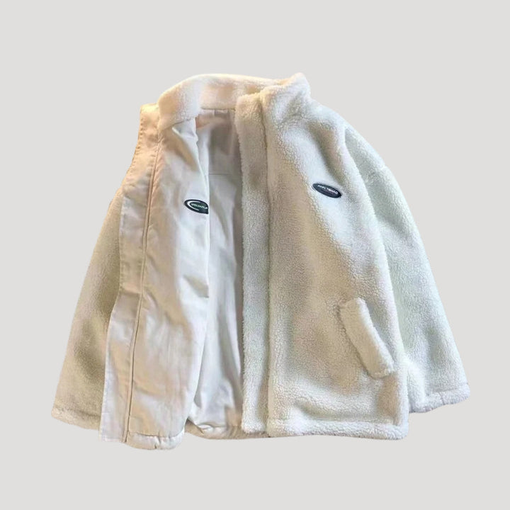 Womens Double-Sided Fleece Coat Heart Pattern