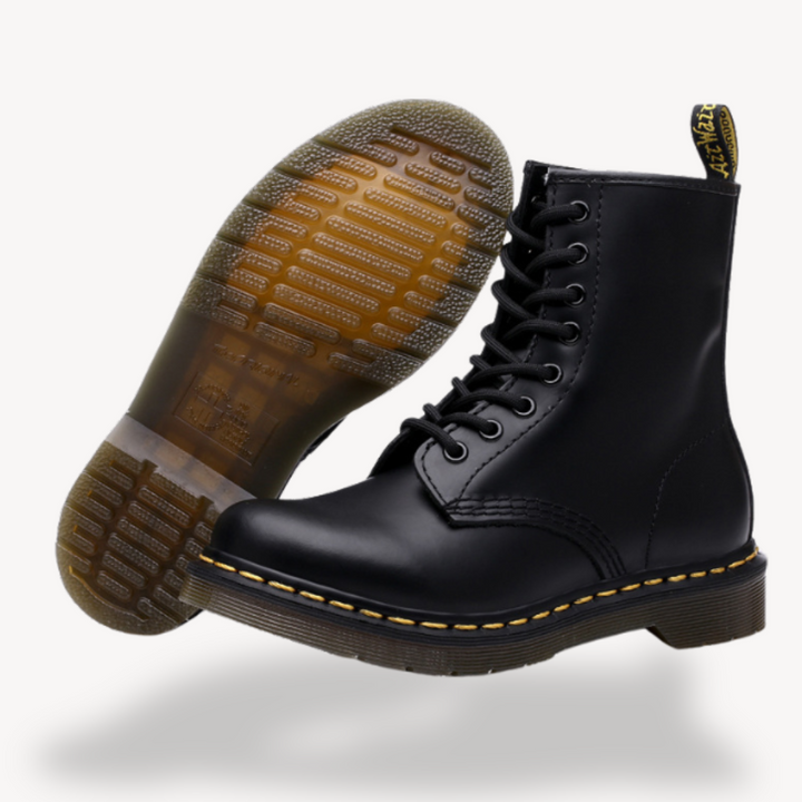 Unisex Leather Combat Boots Durable Lace-Up Ankle