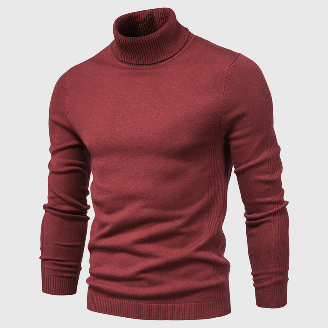 Mens Turtleneck Jumper Soft Knit Washable Layering