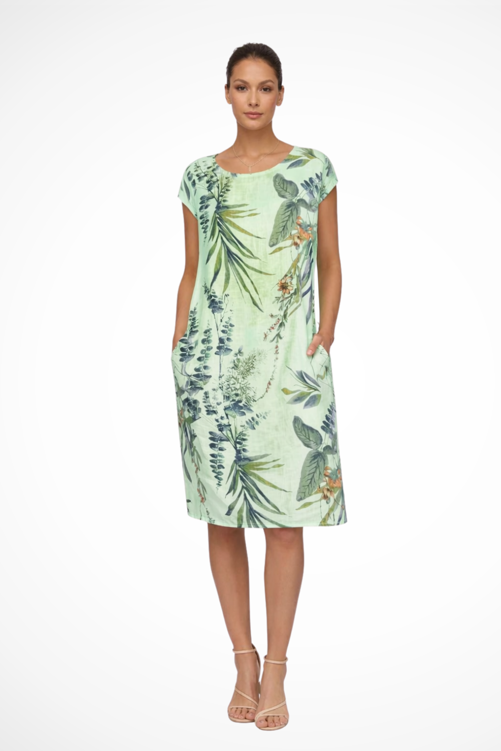 Womens Summer Dress with Floral Print and Lightweight Fabric