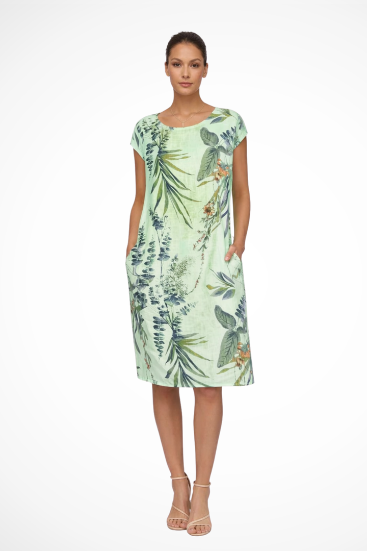 Womens Summer Dress with Floral Print and Lightweight Fabric