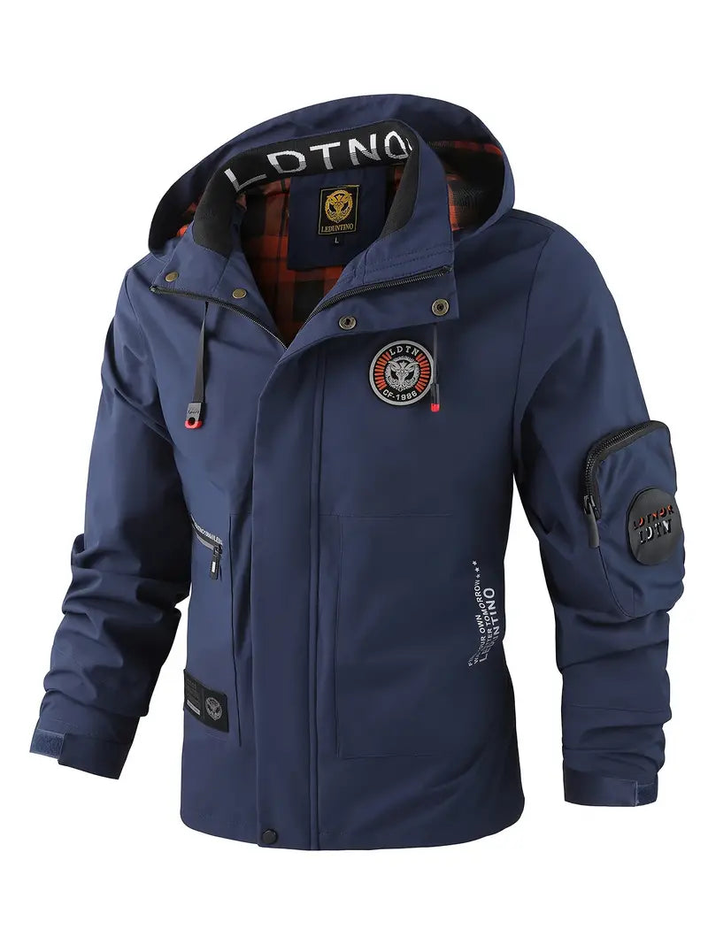Mens Outdoor Jacket Waterproof Windproof Hooded