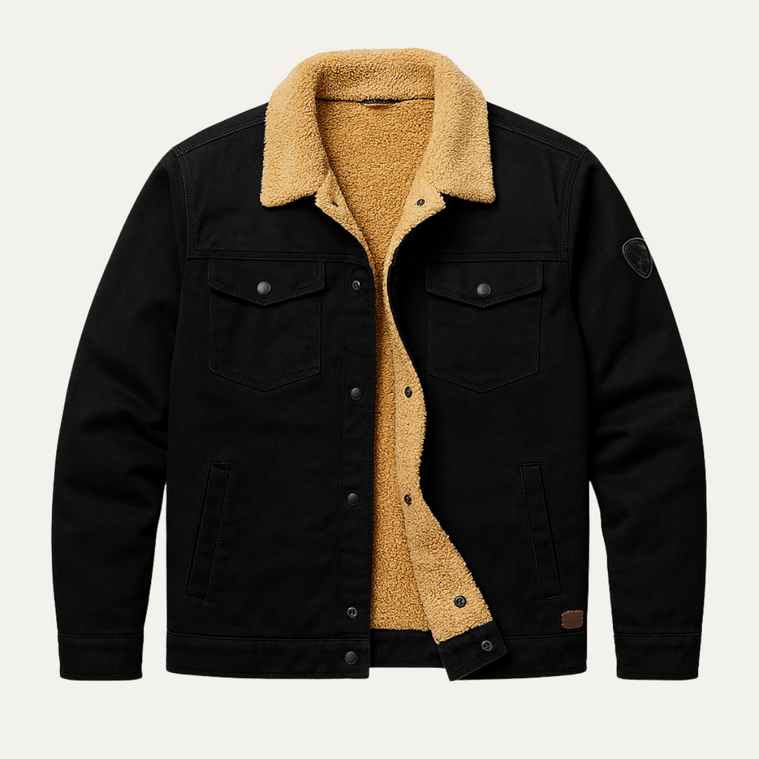 Mens Trucker Shirt Jacket Faux Shearling Lined - BritishMode