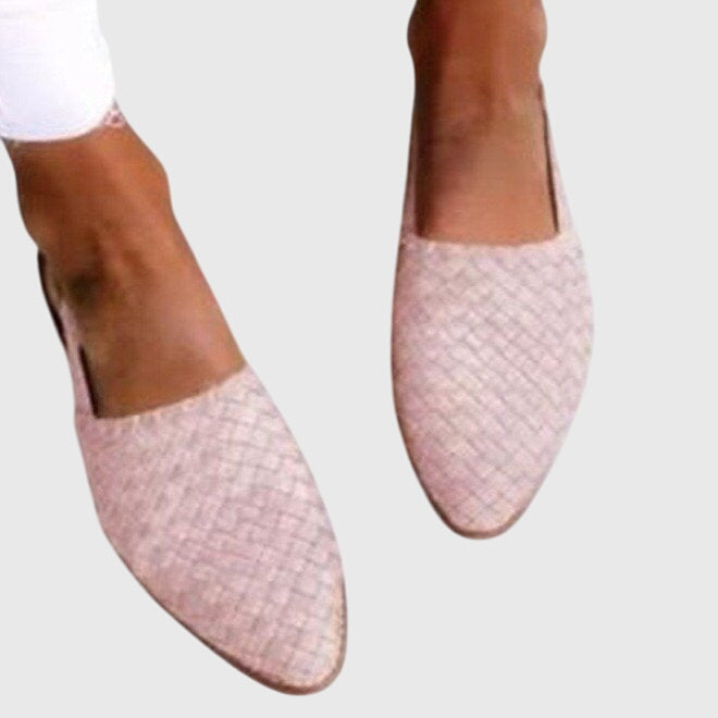 Womens Orthopedic Loafer Shoes Woven Pointed Toe Flat