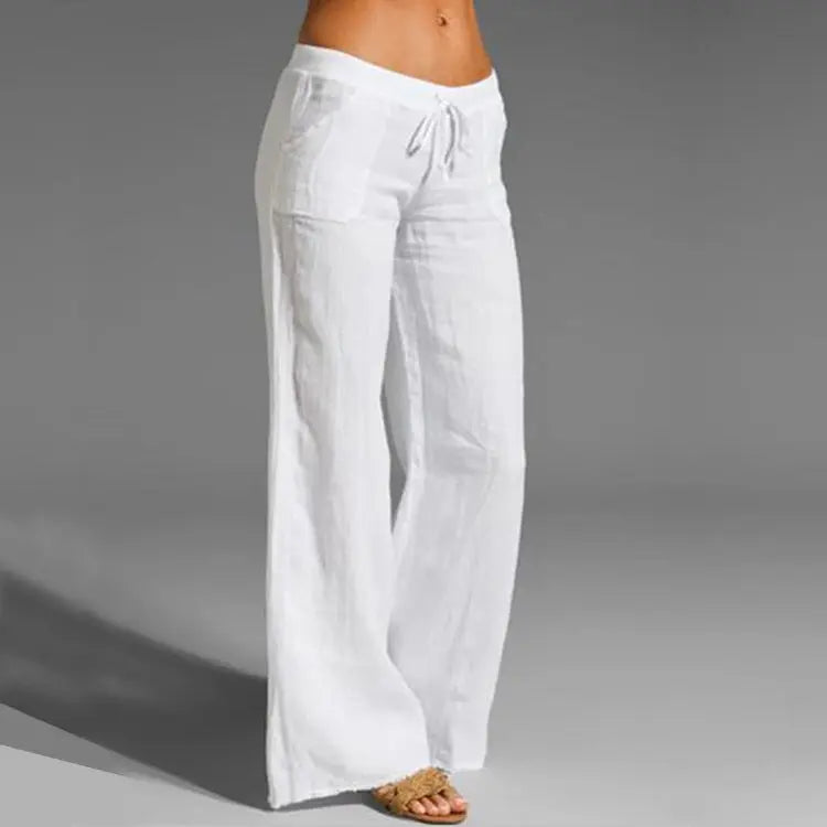 Womens Linen Trousers Relaxed Fit Summer Comfort