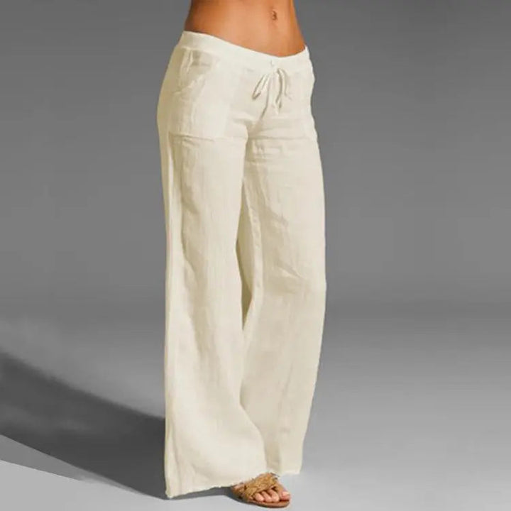 Womens Linen Trousers Relaxed Fit Summer Comfort - BritishMode