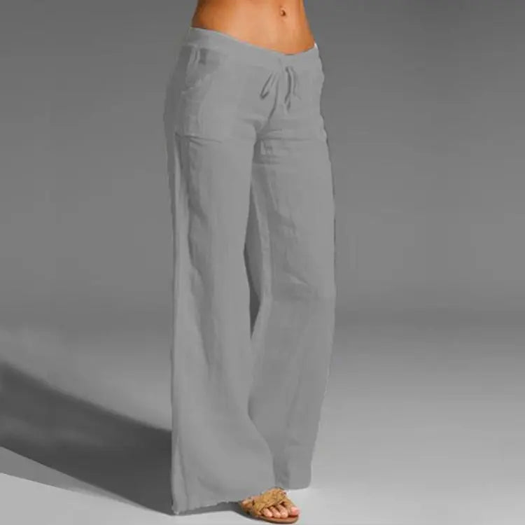 Womens Linen Trousers Relaxed Fit Summer Comfort