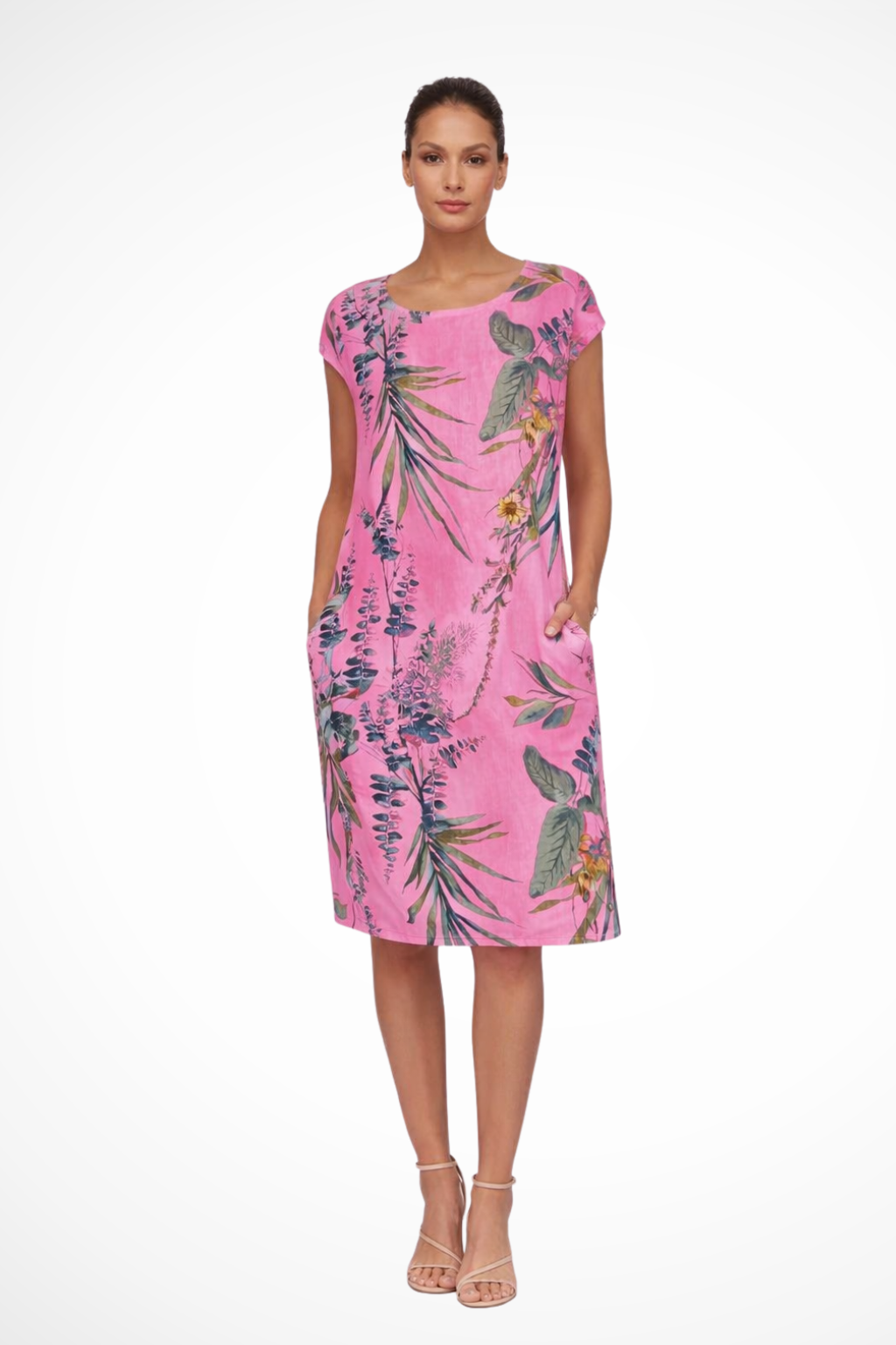 Womens Summer Dress with Floral Print and Lightweight Fabric
