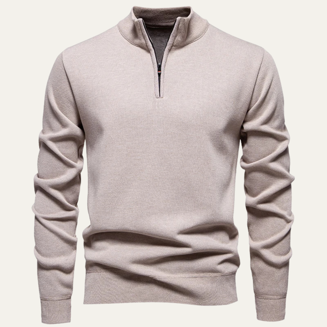 Mens Knit Cardigan with Funnel Neck Smooth Fit - BritishMode