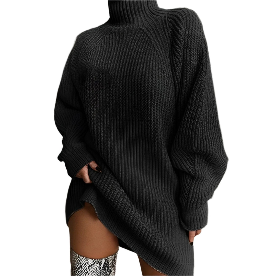 Womens Oversized Turtleneck Sweater Knit Winter Fit