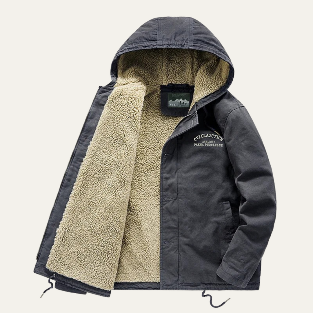 Mens Padded Winter Jacket Waterproof Warm Fleece Lined