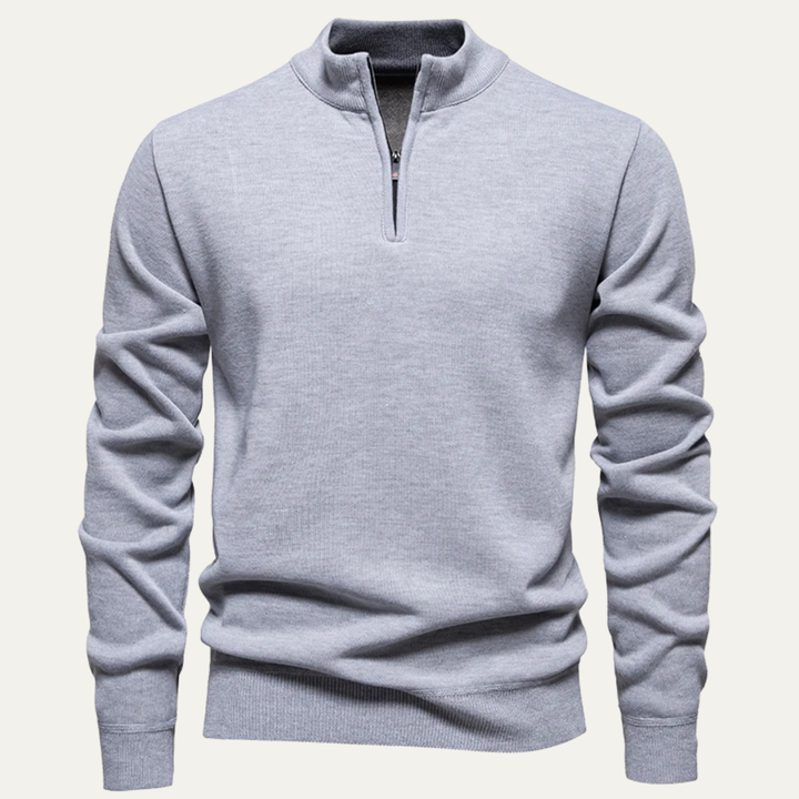 Mens Knit Cardigan with Funnel Neck Smooth Fit