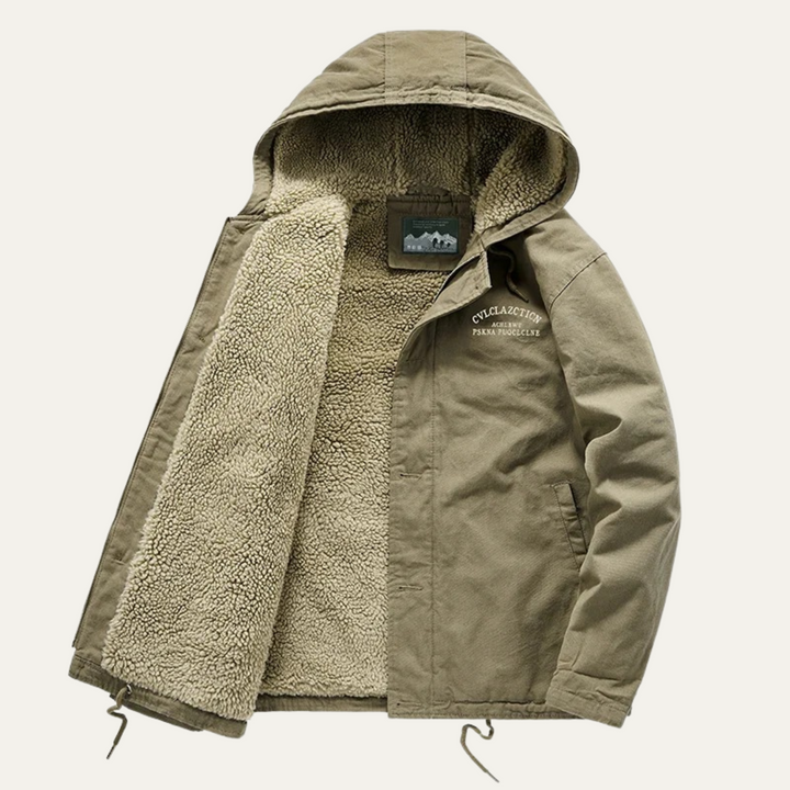 Mens Padded Winter Jacket Waterproof Warm Fleece Lined