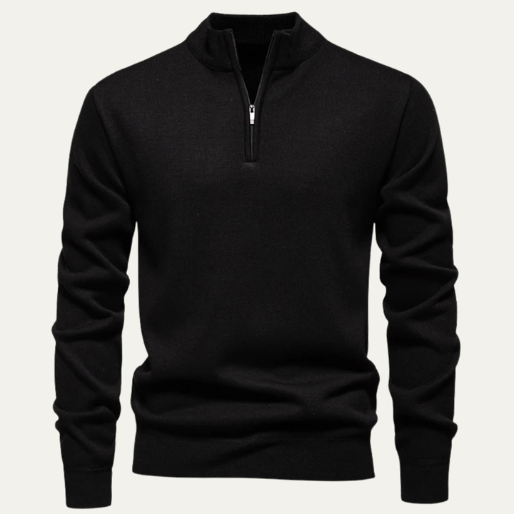 Mens Knit Cardigan with Funnel Neck Smooth Fit