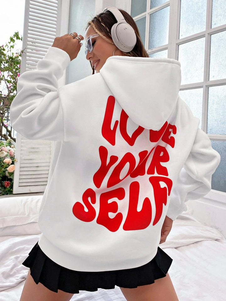 Womens Relaxed Fit Hoodie with Inspirational Quote Print