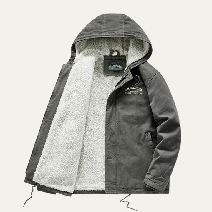 Mens Padded Winter Jacket Waterproof Warm Fleece Lined - BritishMode