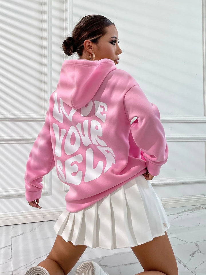 Womens Relaxed Fit Hoodie with Inspirational Quote Print