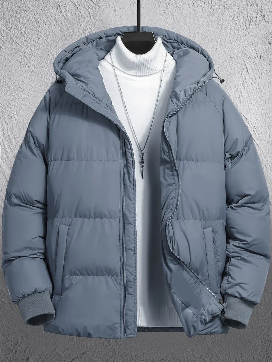 Unisex Casual Padded Jacket Quilted Relaxed Fit