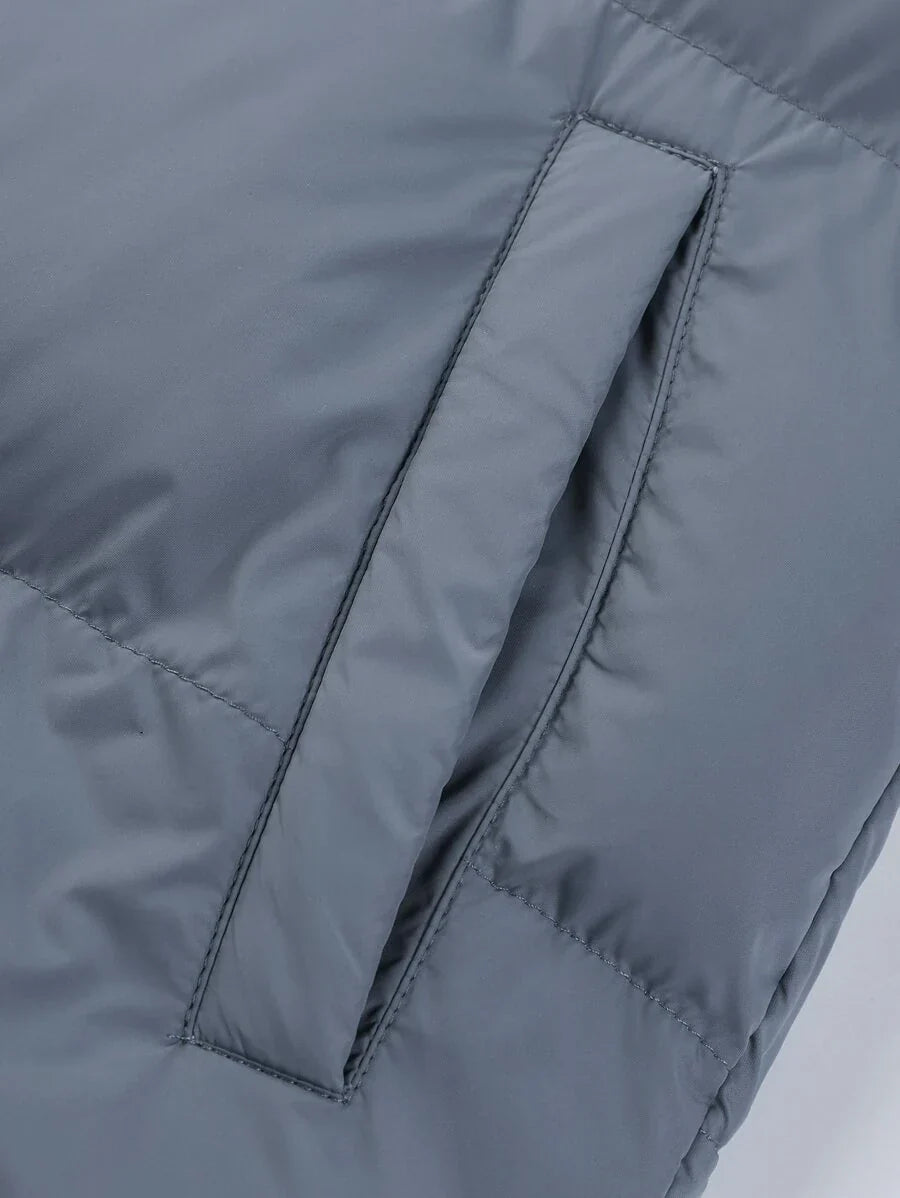Unisex Casual Padded Jacket Quilted Relaxed Fit