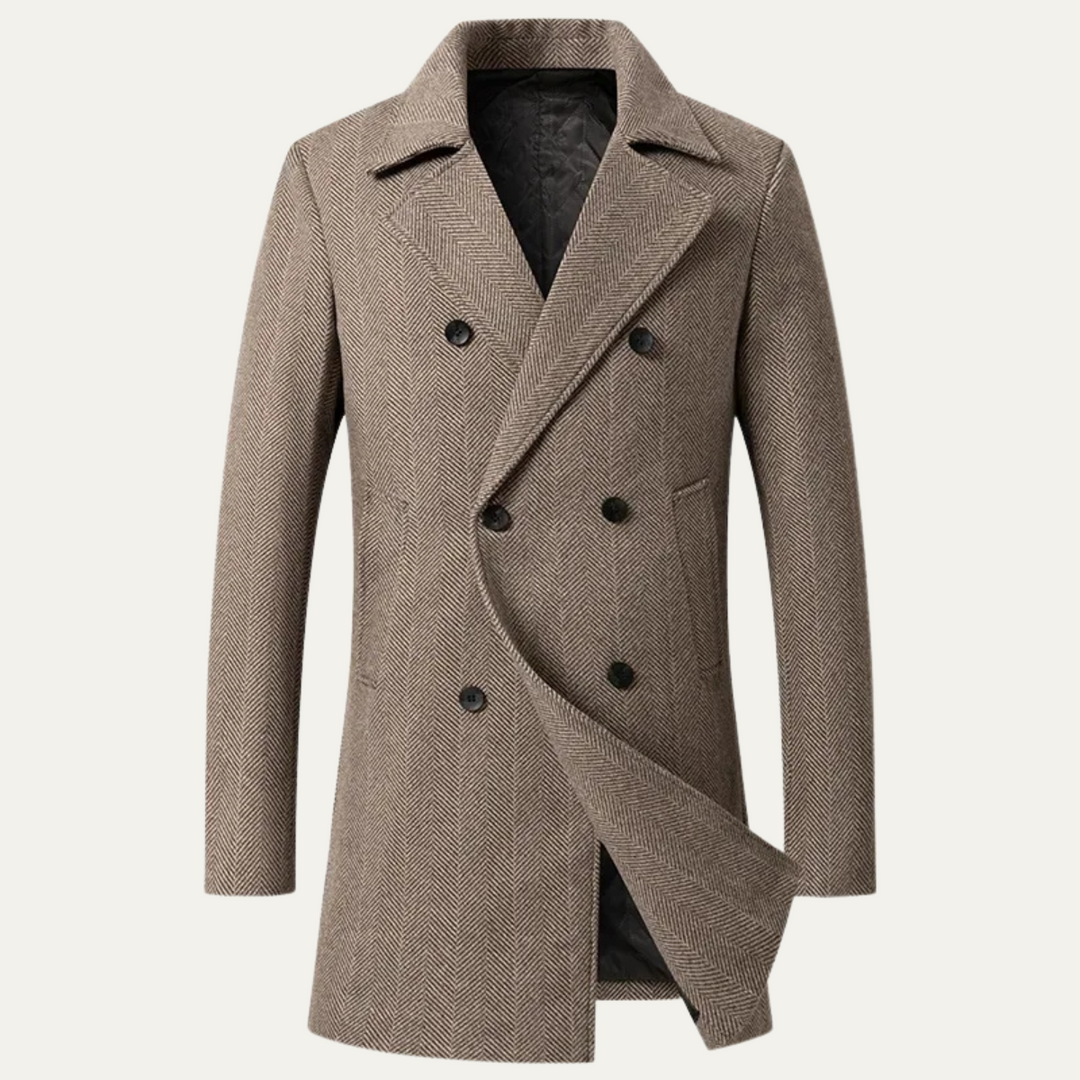 Mens Wool Blend Overcoat Slim Fit - BritishMode