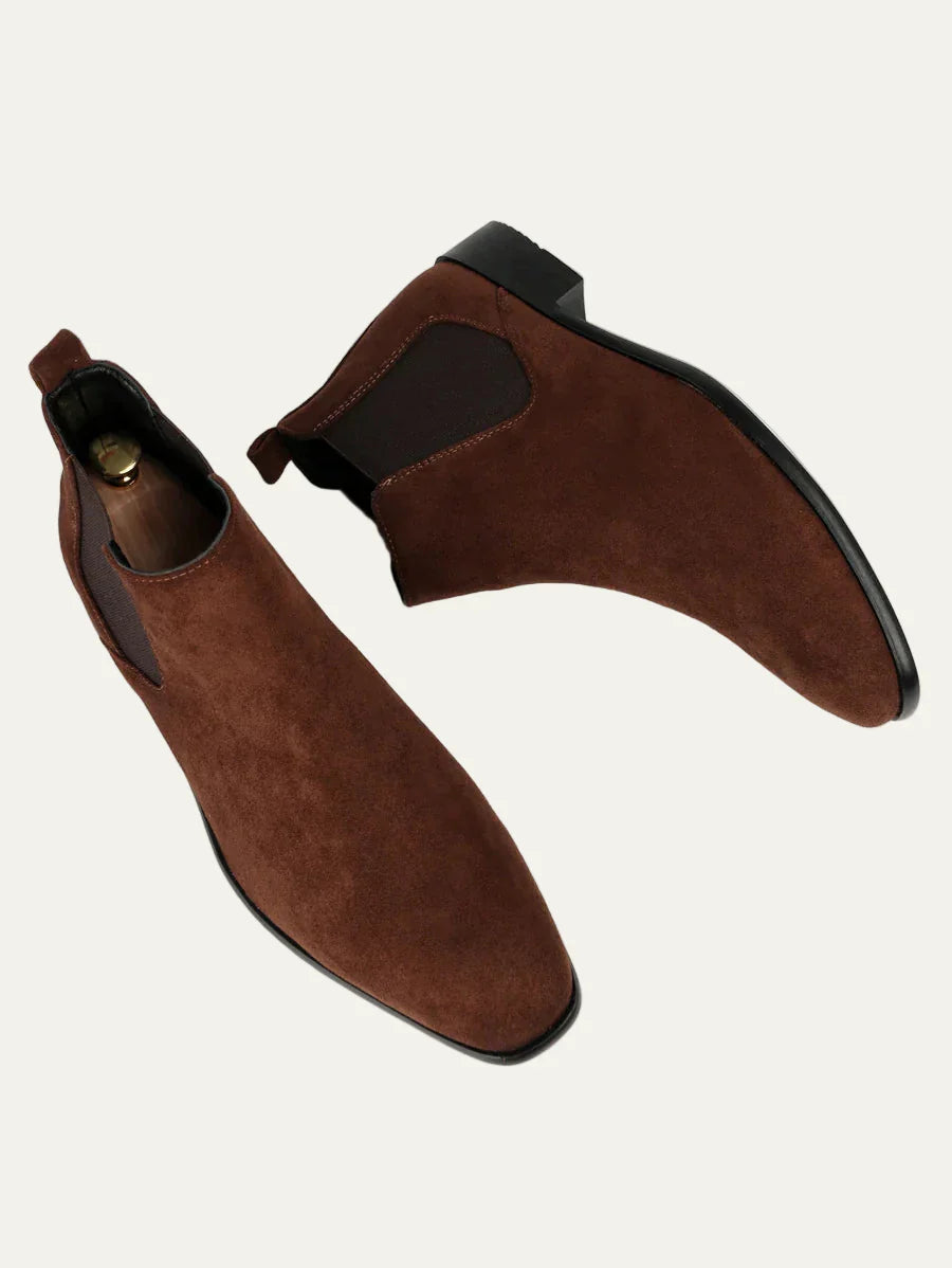 Mens Chelsea Boots Suede Pointed Toe - BritishMode