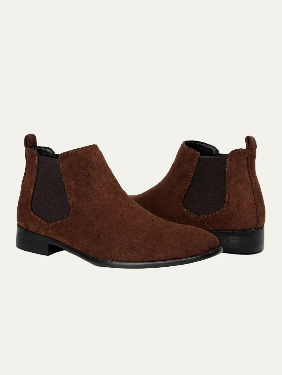 Mens Chelsea Boots Suede Pointed Toe