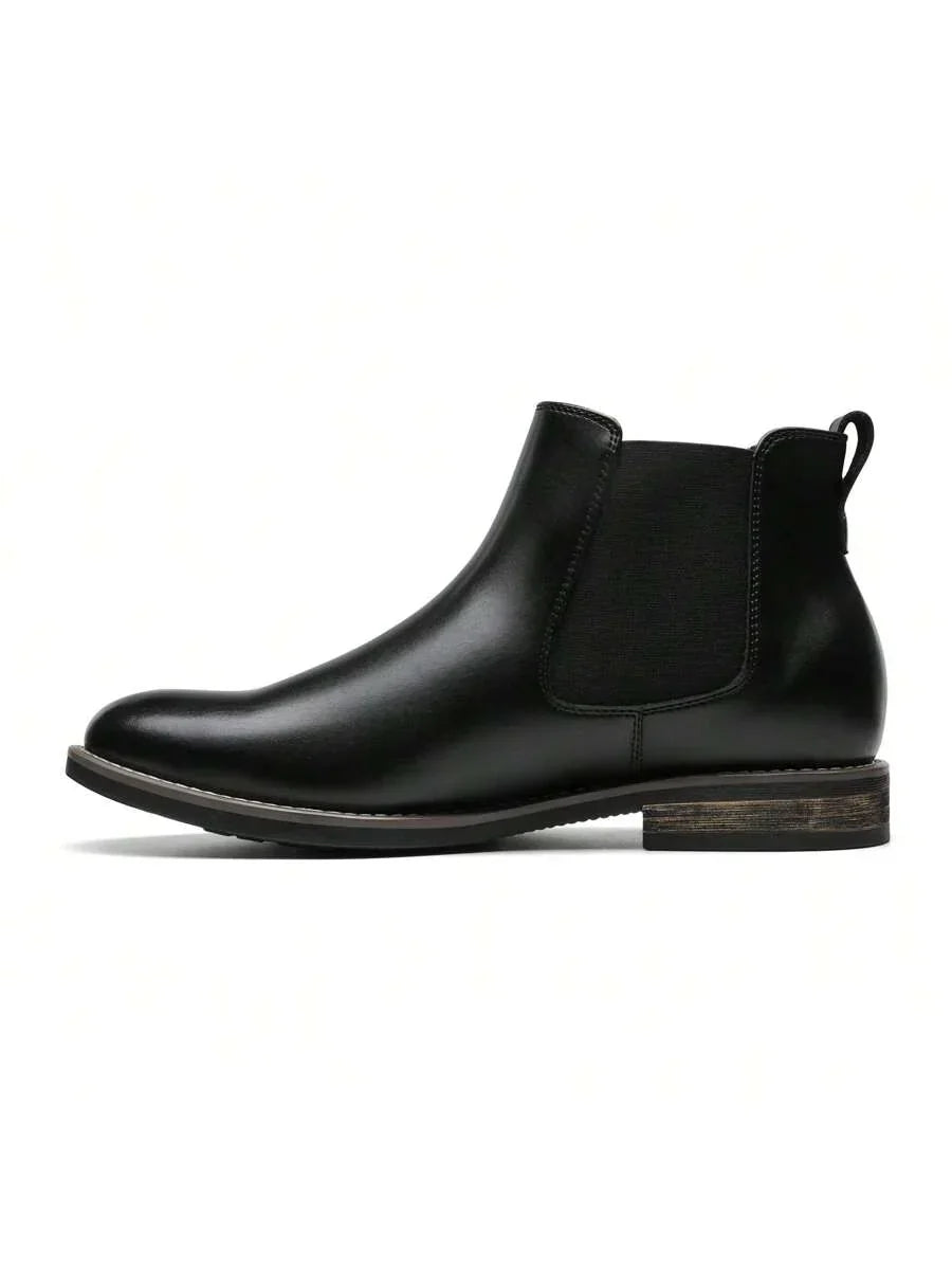 Mens Chelsea Boots Leather Rugged Thick Sole