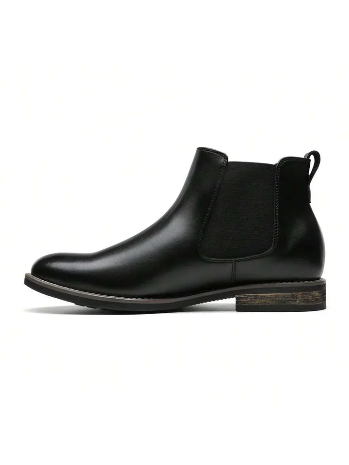 Mens Chelsea Boots Leather Rugged Thick Sole