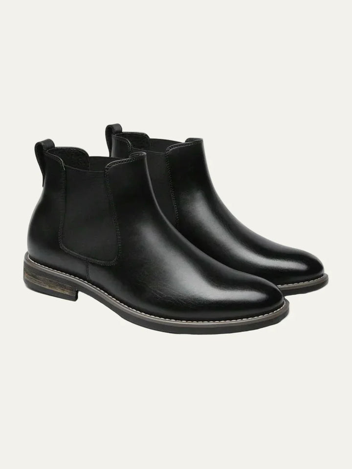Mens Chelsea Boots Leather Rugged Thick Sole