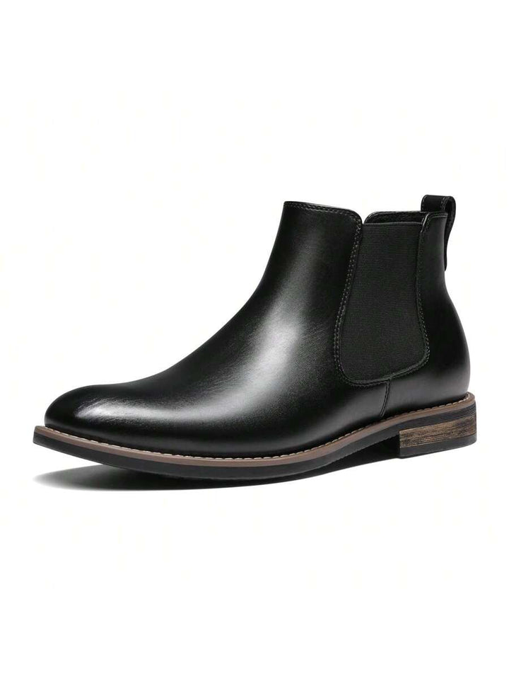 Mens Chelsea Boots Leather Rugged Thick Sole