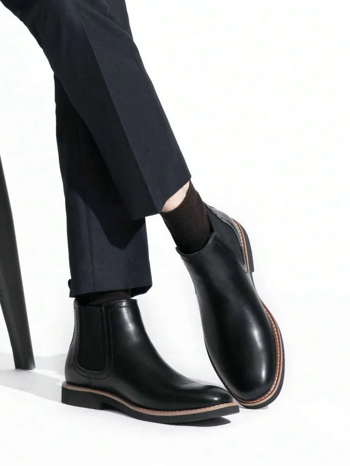 Unisex Chunky Chelsea Boots Leather Ankle