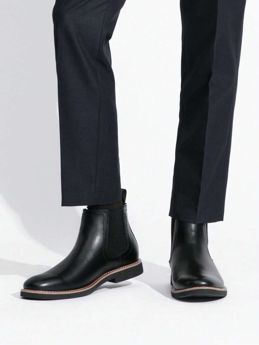 Unisex Chunky Chelsea Boots Leather Ankle