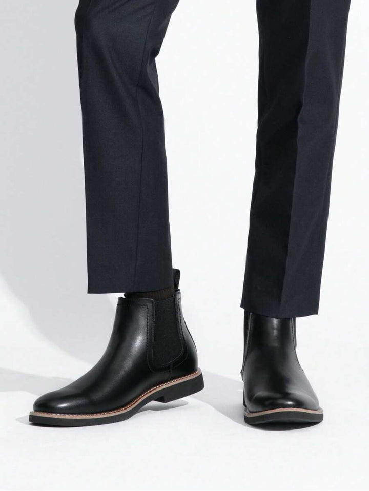 Unisex Chunky Chelsea Boots Leather Ankle