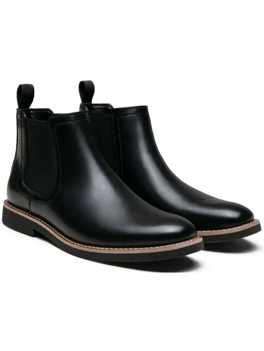 Unisex Chunky Chelsea Boots Leather Ankle