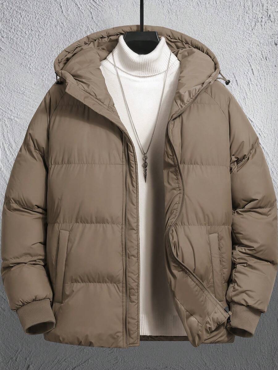 Unisex Casual Padded Jacket Quilted Relaxed Fit