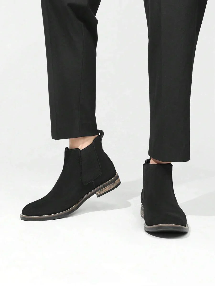 Unisex Chelsea Boots Suede Slip-On