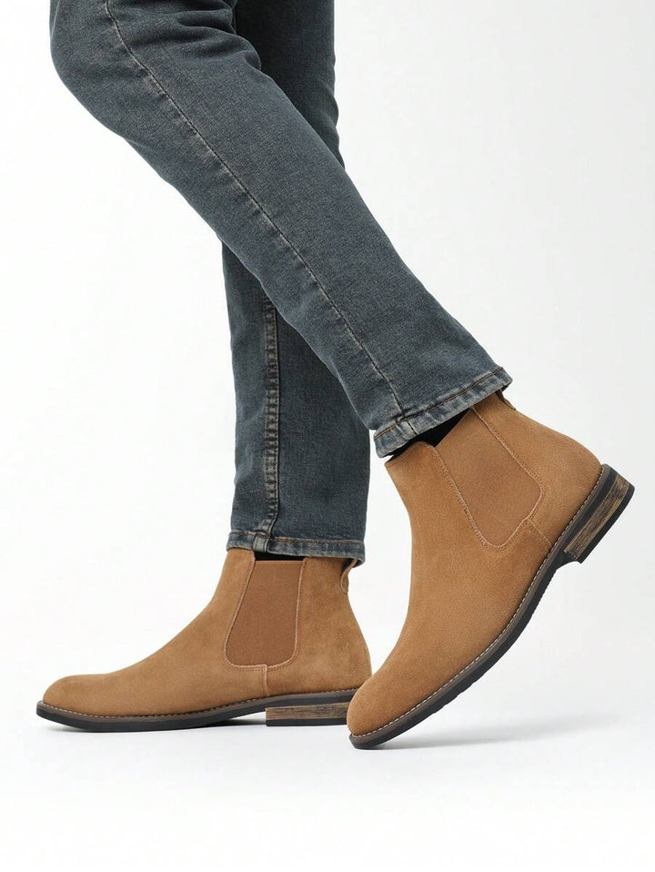 Unisex Chelsea Boots Suede Slip-On