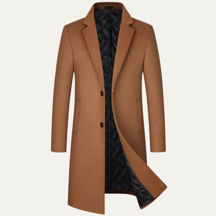 Mens Longline Wool Winter Jacket Classic Fit