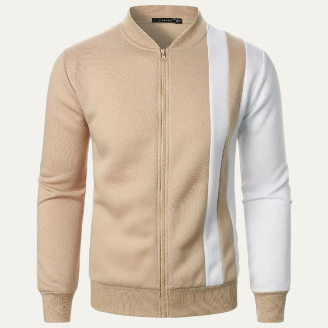 Mens Lightweight Zip-Up Jacket Color Block Design
