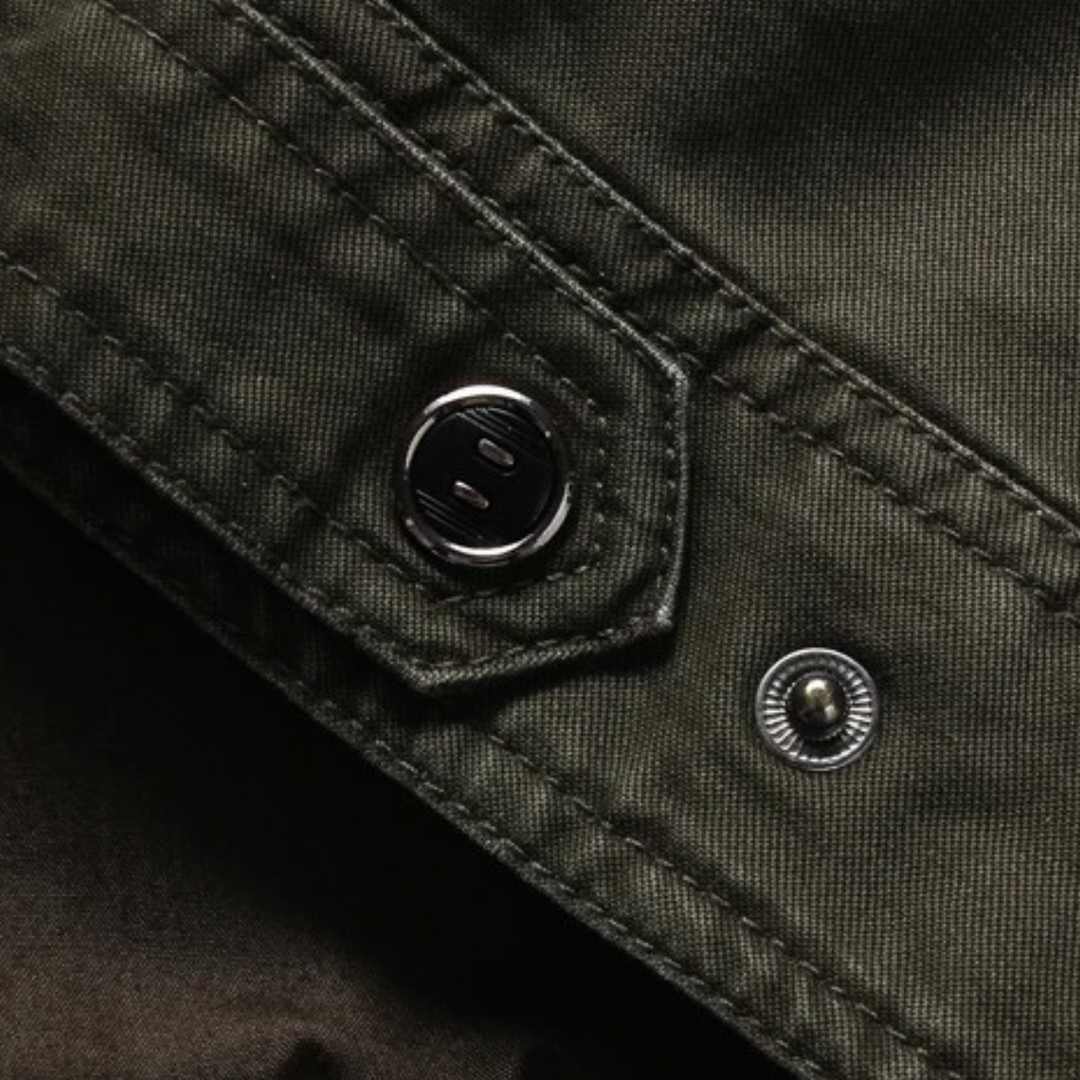 Mens Cargo Jacket Cotton Pockets Trendy Fit