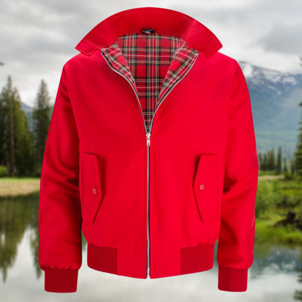 Mens Harrington Jacket Zip Front Classic Fit