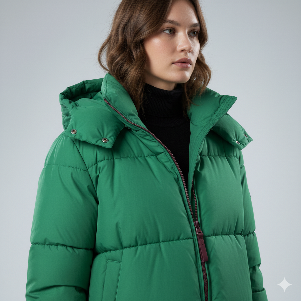 Womens Quilted Padded Jacket Oversized Hooded Winter Coat