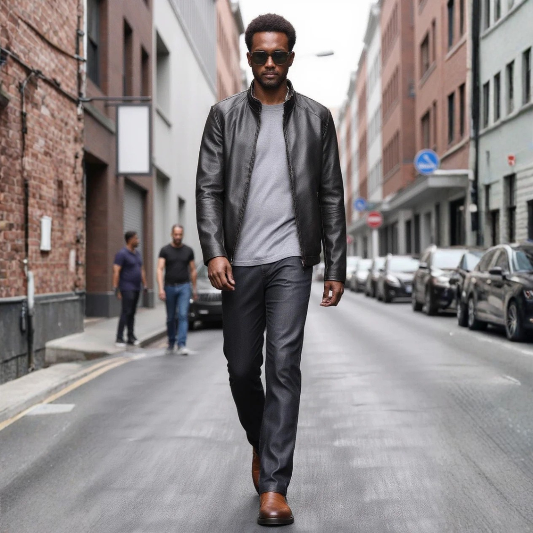 Mens Leather Chelsea Boots Classic Slip-On