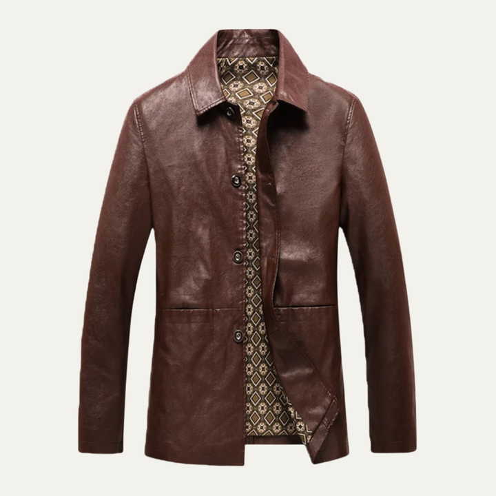 Mens Faux Leather Jacket Smart Casual Fit