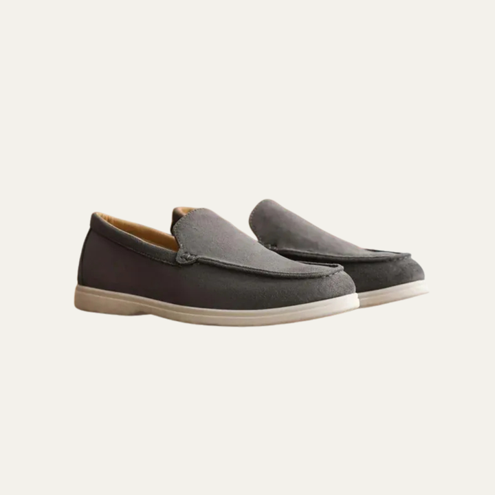 Mens Suede Slip-On Loafers Minimalist Apron Toe
