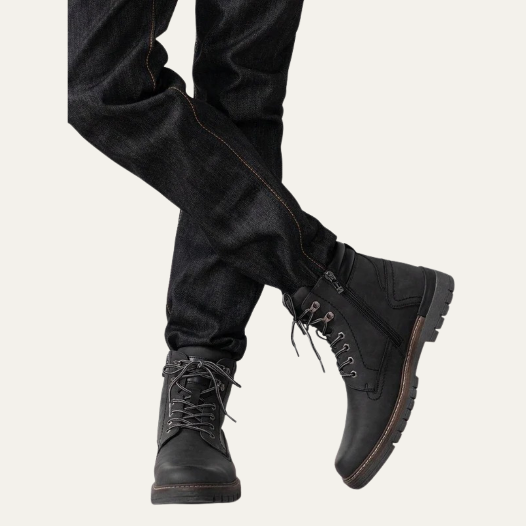 Mens Combat Boots Lace-Up Military Style Lug Sole
