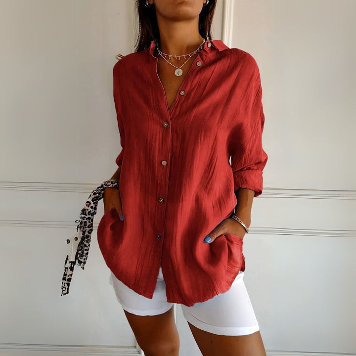 Womens Button-Up Shirt Classic Fit - BritishMode
